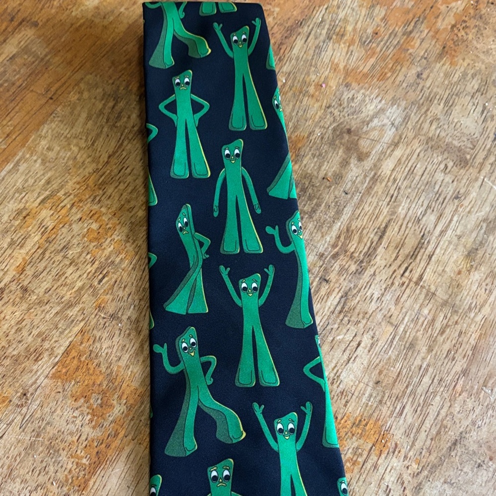 Gumby Green and Black Necktie 60 inches - Picture 2 of 4